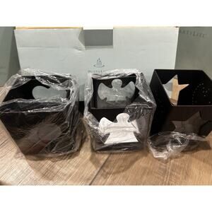 PartyLite Celestial Lights Tealight Trio Set of 3 Brown Metal & Glass luminaries